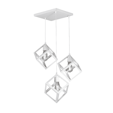 COLGANTE CUBO X3 BLANCO TEXTURADO 30X30 CM
