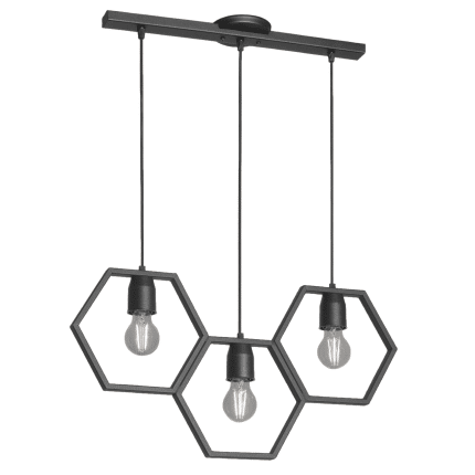 COLGANTE TARENTO X3 HEXAGONAL NEGRO TEXTURADO
